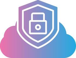 Cloud Security Glyph Gradient Icon Design vector