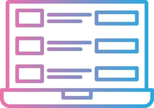 Laptop DAta Line Gradient Icon Design vector