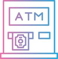 Atm Machine Line Gradient Icon Design vector