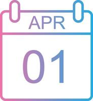 April Line Gradient Icon Design vector