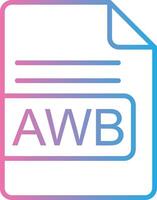 AWB File Format Line Gradient Icon Design vector