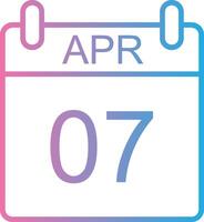 April Line Gradient Icon Design vector