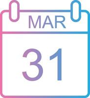 March Line Gradient Icon Design vector