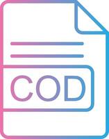 COD File Format Line Gradient Icon Design vector