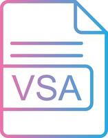 vsa archivo formato línea degradado icono diseño vector