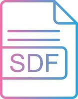 sdf archivo formato línea degradado icono diseño vector