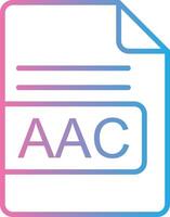 AAC File Format Line Gradient Icon Design vector