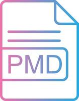 PMD File Format Line Gradient Icon Design vector