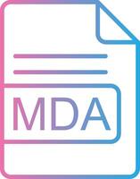 MDA File Format Line Gradient Icon Design vector