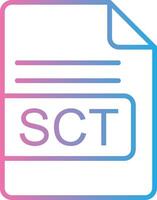 SCT File Format Line Gradient Icon Design vector