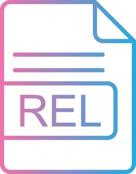 REL File Format Line Gradient Icon Design vector