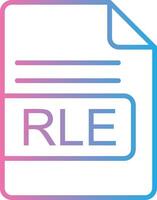 RLE File Format Line Gradient Icon Design vector