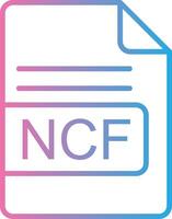 ncf archivo formato línea degradado icono diseño vector