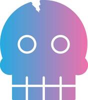 Skull Glyph Gradient Icon Design vector