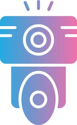 Camera Flash Glyph Gradient Icon Design