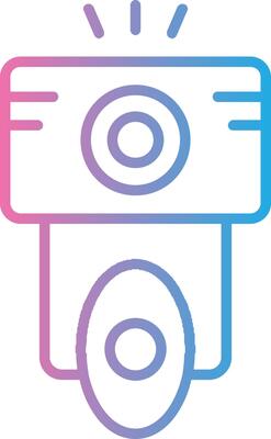 Camera Flash Line Gradient Icon Design