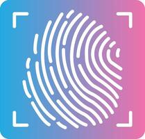 Fingerprint Glyph Gradient Icon Design vector