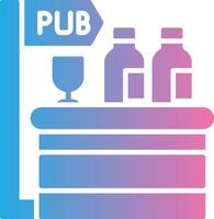 Pub Glyph Gradient Icon Design vector