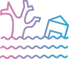 Flood Line Gradient Icon Design vector