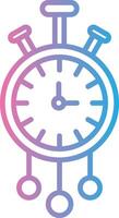 reloj línea degradado icono diseño vector