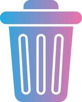 Dustbin Glyph Gradient Icon Design vector