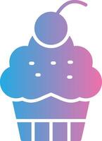 Cup Cake Glyph Gradient Icon Design vector
