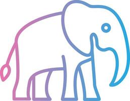 elefante línea degradado icono diseño vector