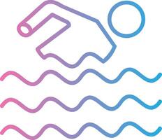 Swimming Line Gradient Icon Design vector