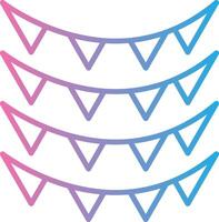 Celebration Flag Line Gradient Icon Design vector