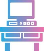 Computer Desk Glyph Gradient Icon Design vector