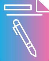 Pen And Paper Glyph Gradient Icon Design vector