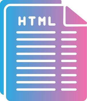 Html File Glyph Gradient Icon Design vector
