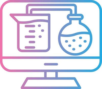 Flask Line Gradient Icon Design vector