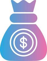 Money Glyph Gradient Icon Design vector