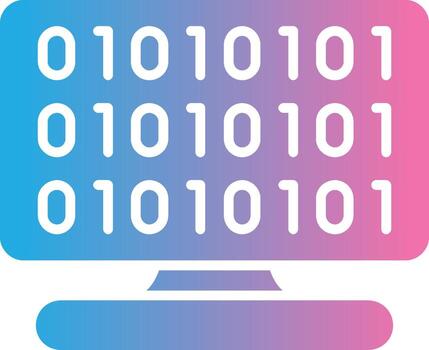 Binary Code Glyph Gradient Icon Design vector
