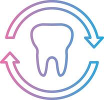 diente línea degradado icono diseño vector