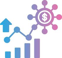 Business Chart Glyph Gradient Icon Design vector