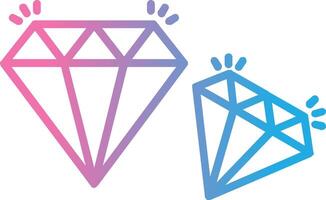 Diamond Line Gradient Icon Design vector