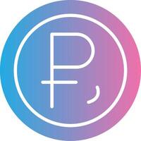 Ruble Glyph Gradient Icon Design vector