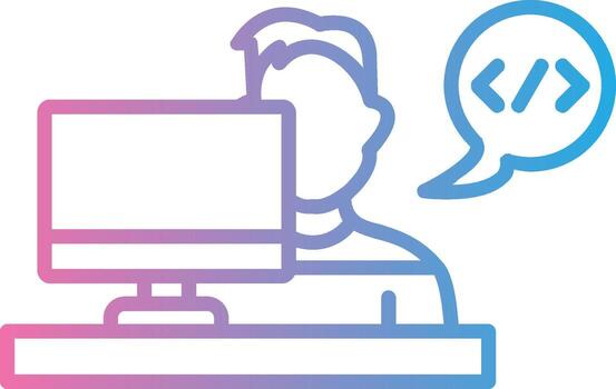 desarrollador línea degradado icono diseño vector