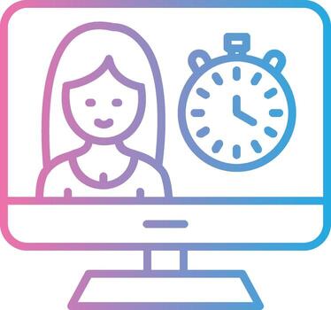 Timer Line Gradient Icon Design vector