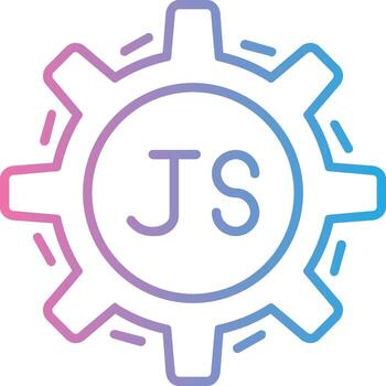 Javascript Line Gradient Icon Design vector
