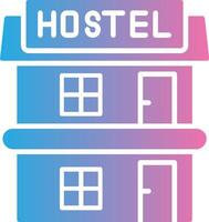 Hostal glifo degradado icono diseño vector