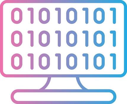 binario código línea degradado icono diseño vector