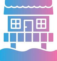 Beach Hut Glyph Gradient Icon Design vector