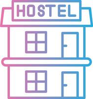 Hostal línea degradado icono diseño vector