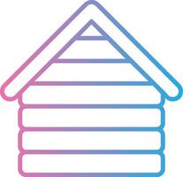 Wooden House Line Gradient Icon Design vector