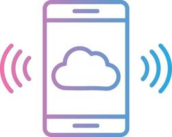 Mobile Cloud Line Gradient Icon Design vector