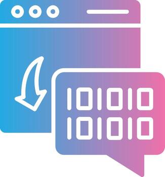 binario código glifo degradado icono diseño vector