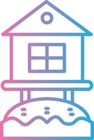 Beach Hut Line Gradient Icon Design vector